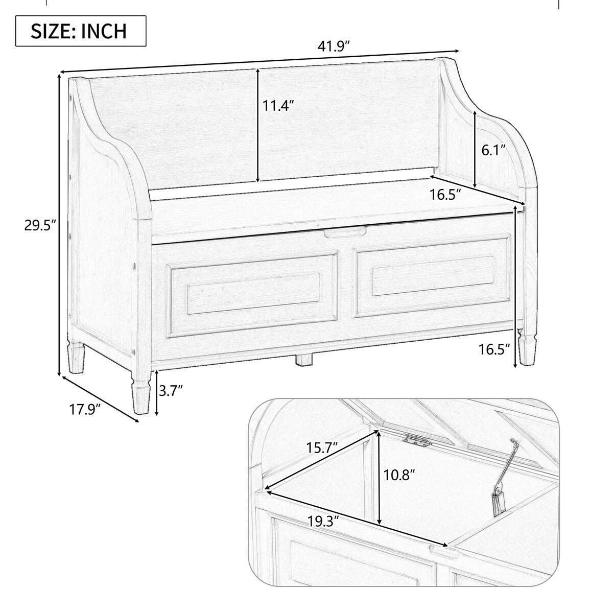 Entryway Multifunctional Storage Bench