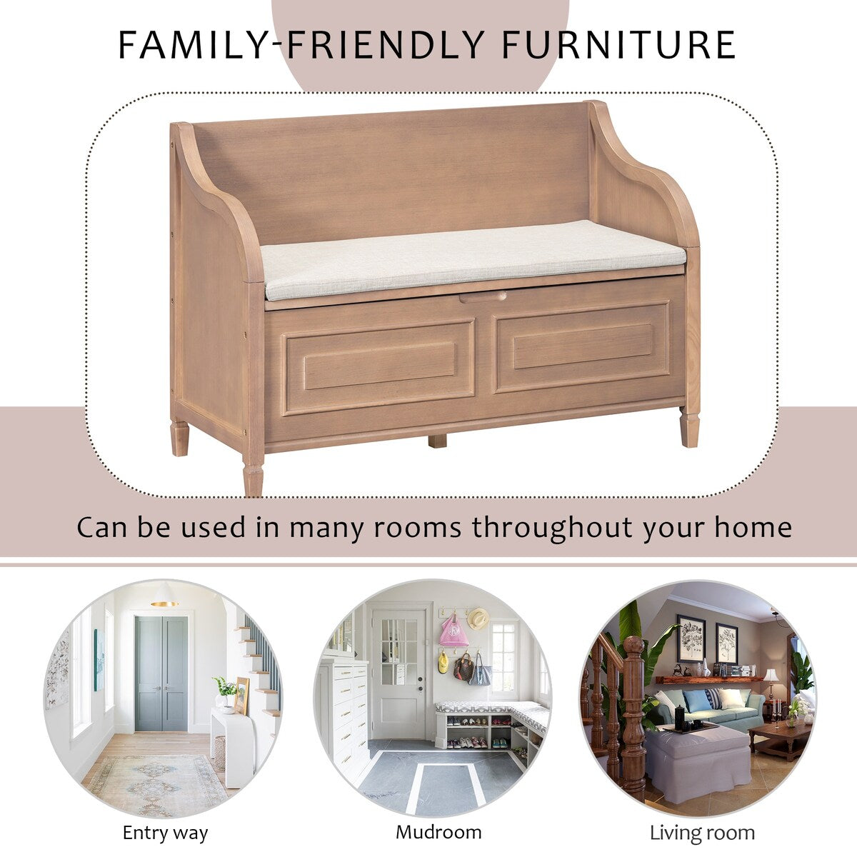 Entryway Multifunctional Storage Bench
