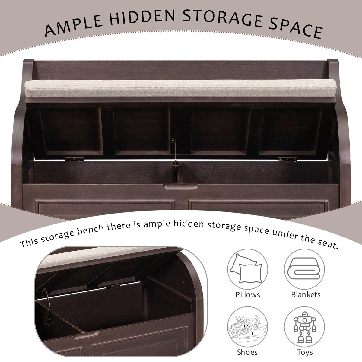 Entryway Multifunctional Storage Bench