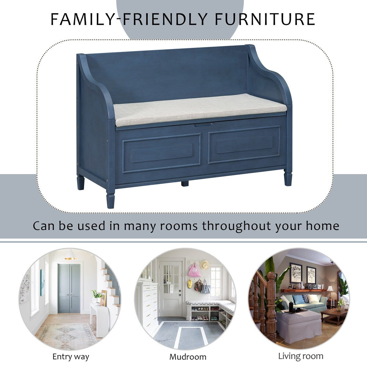 Entryway Multifunctional Storage Bench