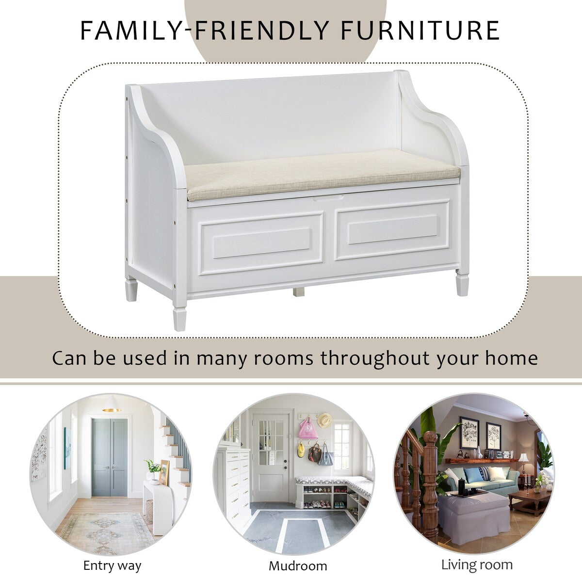 Entryway Multifunctional Storage Bench