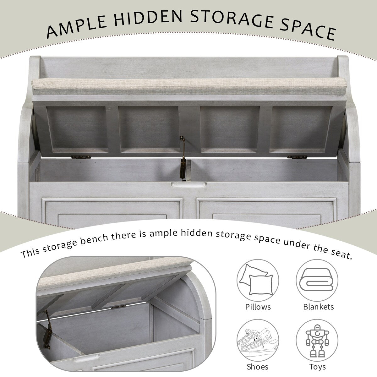 Entryway Multifunctional Storage Bench