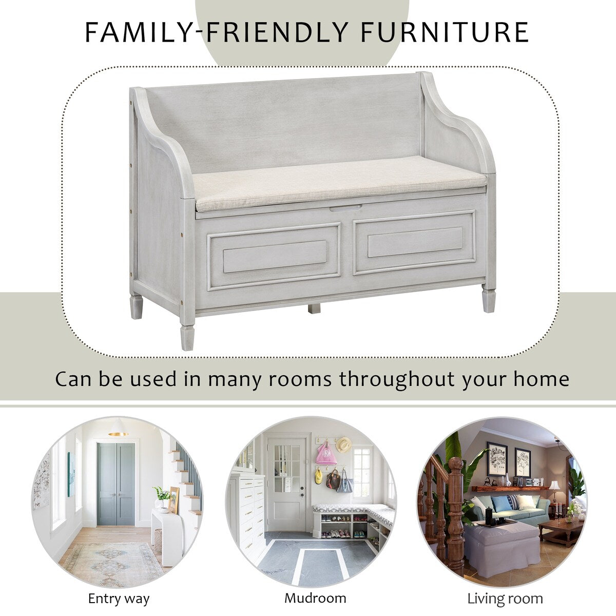 Entryway Multifunctional Storage Bench