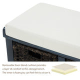 Nestfair Entryway Storage Bench with Cushion and Basket