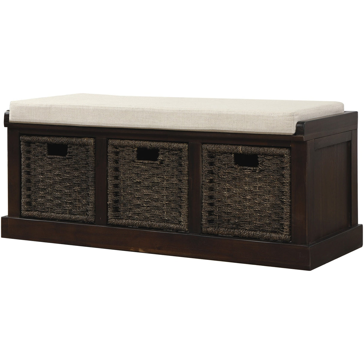 Nestfair Entryway Storage Bench with Cushion and Basket