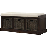 Nestfair Entryway Storage Bench with Cushion and Basket