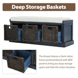 Nestfair Entryway Storage Bench with Cushion and Basket