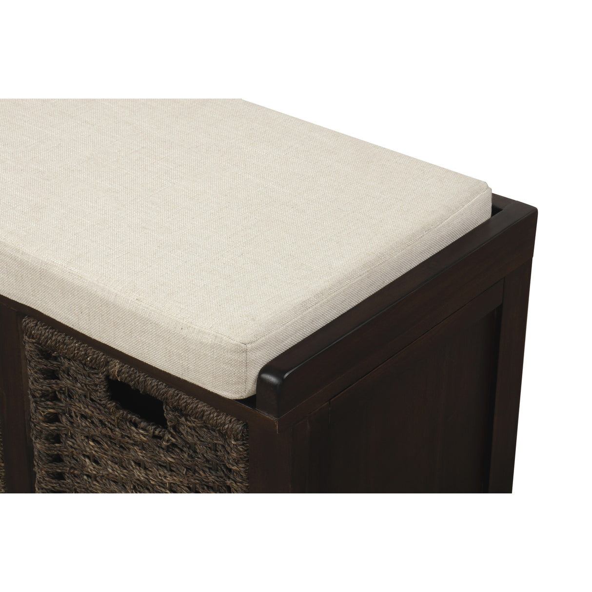 Nestfair Entryway Storage Bench with Cushion and Basket
