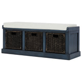 Nestfair Entryway Storage Bench with Cushion and Basket
