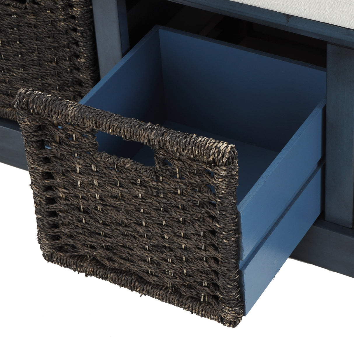 Nestfair Entryway Storage Bench with Cushion and Basket