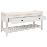 Entryway Storage Bench with Cushioned Seat and Drawers - 39"L x 14"W x 19.8"H
