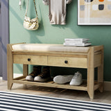 Entryway Storage Bench with Cushioned Seat and Drawers - 39"L x 14"W x 19.8"H