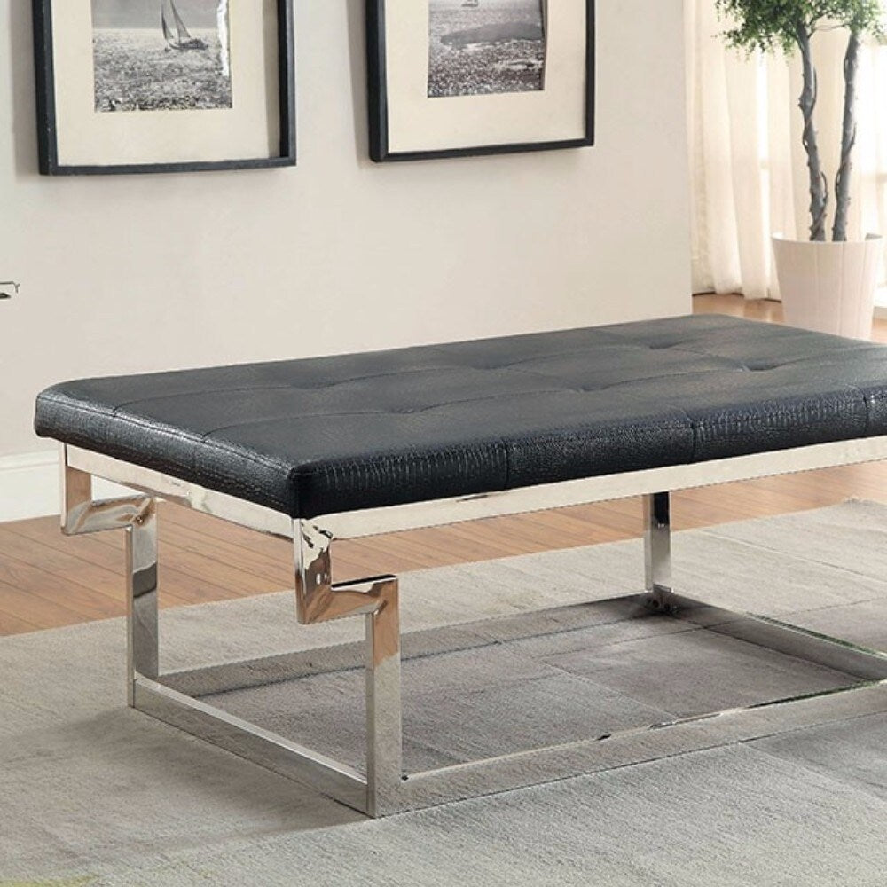 Enya Contemporary Style Bench, Large, Black