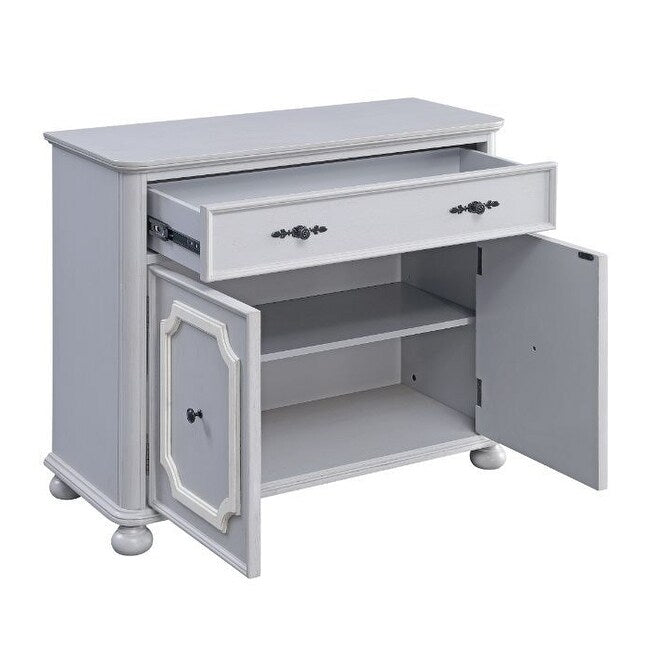 Enyin Cabinet Shelves Pine Wood Gray Finish