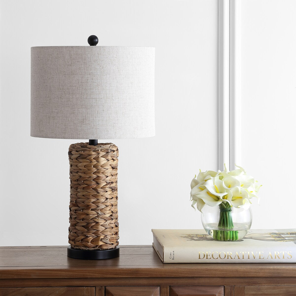 Enzo 25" Coastal Water Hyacinth LED Table Lamp, (Set of 2), by JONATHAN Y