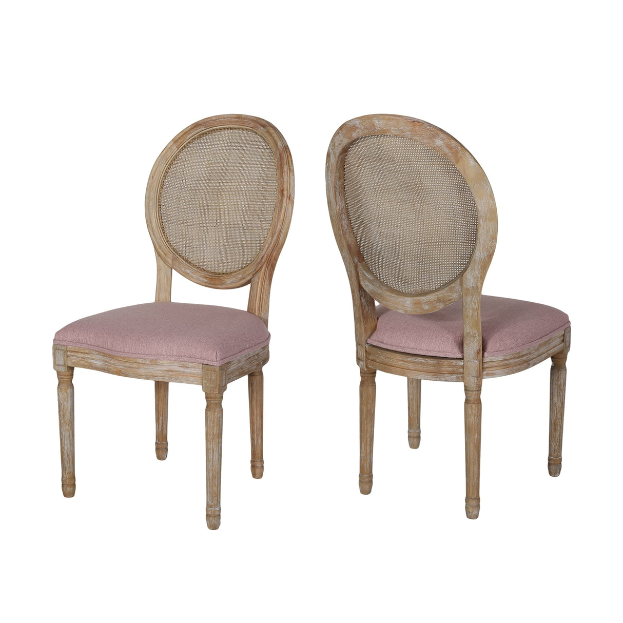 Epworth Wooden Dining Chair with Wicker and Fabric Seating (Set of 2) by Christopher Knight Home