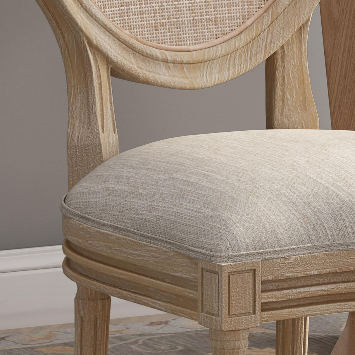 Epworth Wooden Dining Chair with Wicker and Fabric Seating (Set of 2) by Christopher Knight Home