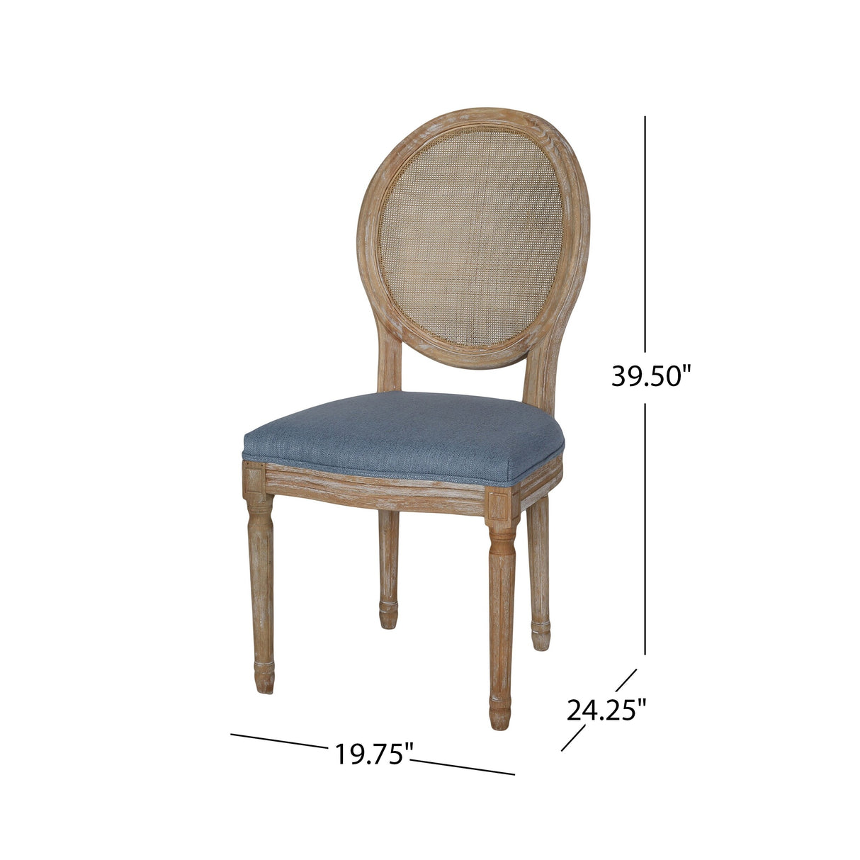 Epworth Wooden Dining Chair with Wicker and Fabric Seating (Set of 2) by Christopher Knight Home