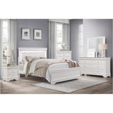 Eran 3 Piece White Modern Faux Leather Upholstered Tufted LED Panel Bedroom Set