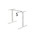 Canary Products White Height Adjustable Crank Desk Frame, Tabletop Not Included, 48.56 Inch Max Height