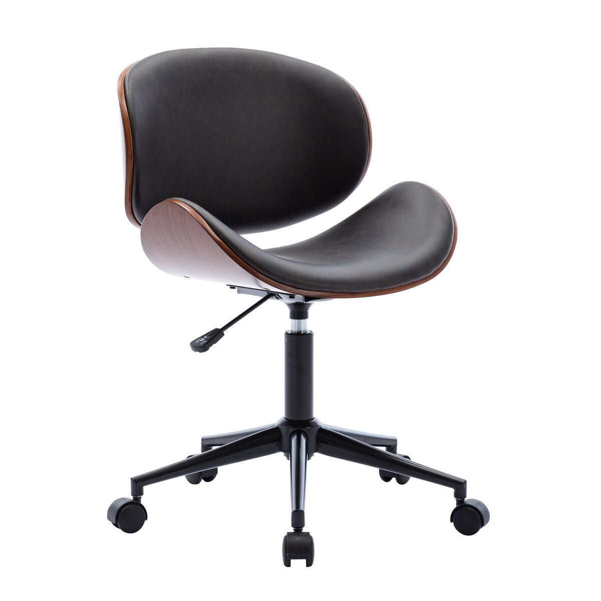 Ergonomic Adjustable PU Leather Office Chair with U-type Backrest, Black