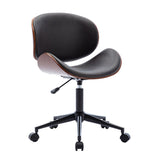 Ergonomic Adjustable PU Leather Office Chair with U-type Backrest, Black