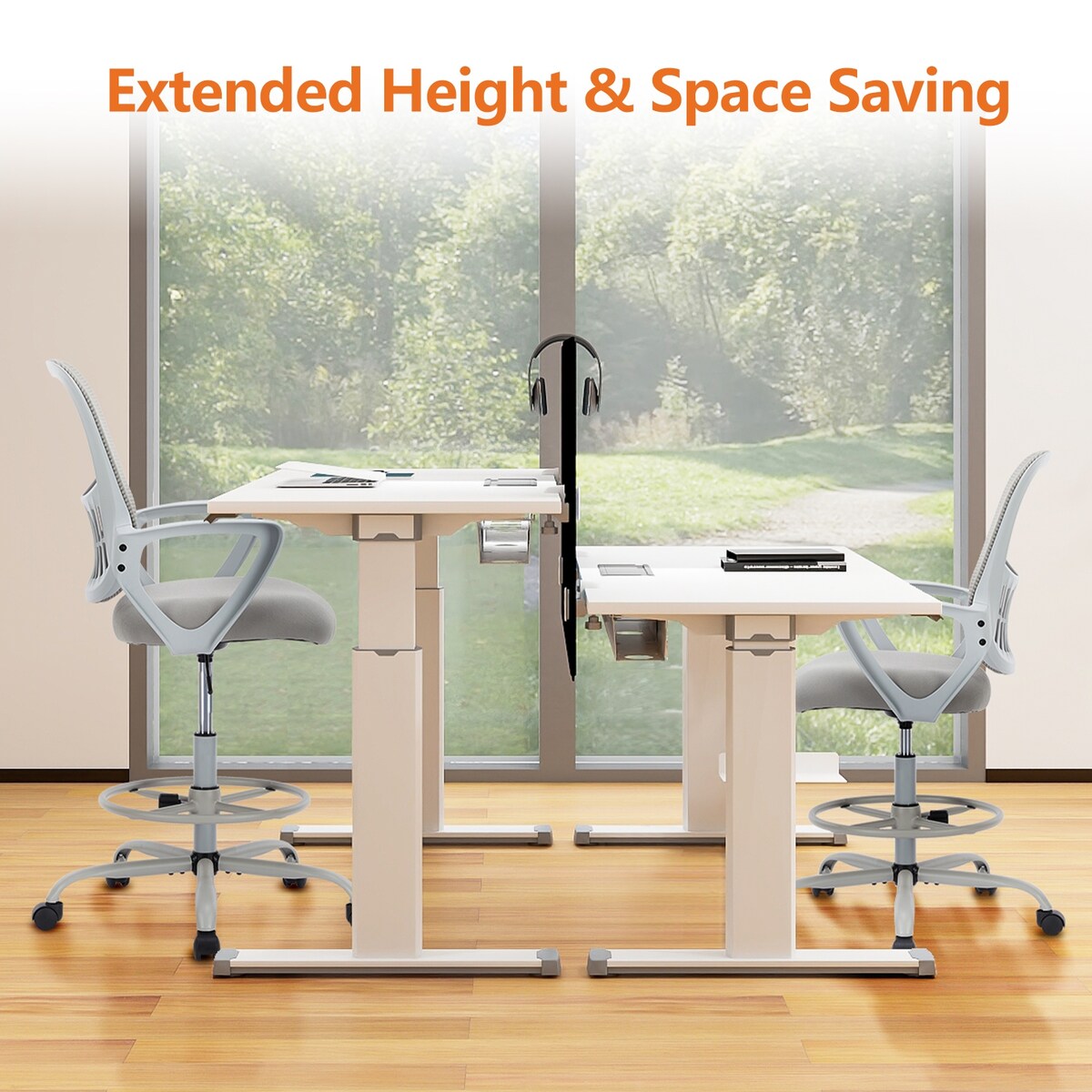 Ergonomic Drafting Chair Tall Standing Desk Office Chair