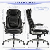 Ergonomic Executive Swivel Rolling Home Office Chair with Padded Flip-up Arms, Adjustable Tilt Lock for Adult Working Study