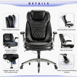 Ergonomic Executive Swivel Rolling Home Office Chair with Padded Flip-up Arms, Adjustable Tilt Lock for Adult Working Study