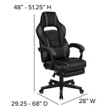 Ergonomic Gaming Chair -Recline Back/Arms, Footrest, Massaging Lumbar