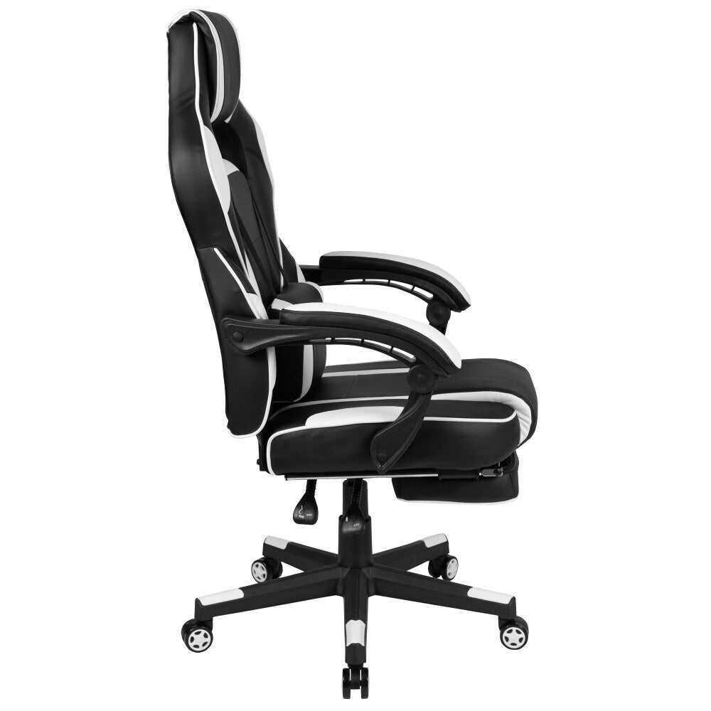 Ergonomic Gaming Chair -Recline Back/Arms, Footrest, Massaging Lumbar