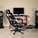 Ergonomic Gaming Chair -Recline Back/Arms, Footrest, Massaging Lumbar