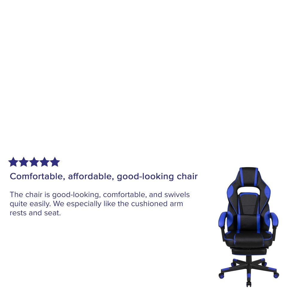 Ergonomic Gaming Chair -Recline Back/Arms, Footrest, Massaging Lumbar