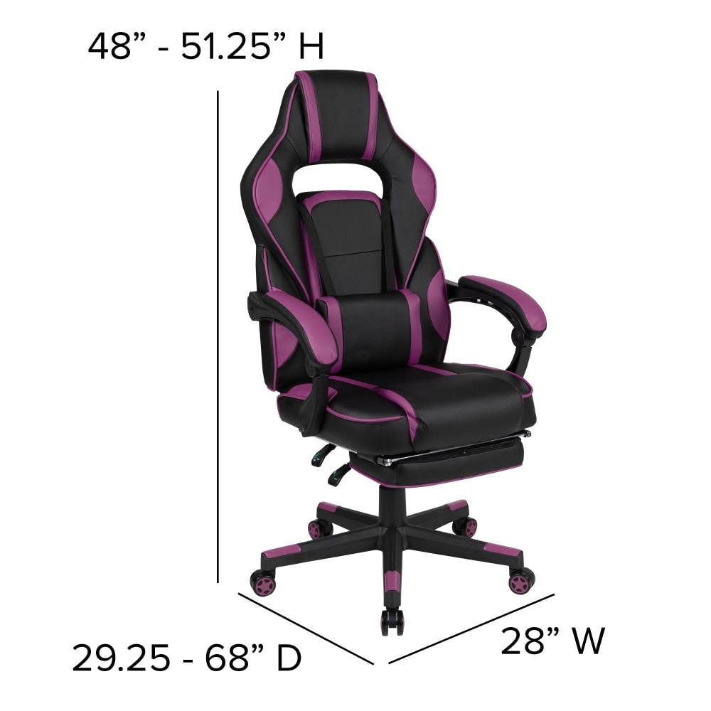Ergonomic Gaming Chair -Recline Back/Arms, Footrest, Massaging Lumbar