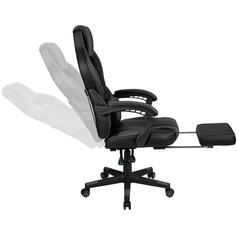 Ergonomic Gaming Chair -Recline Back/Arms, Footrest, Massaging Lumbar