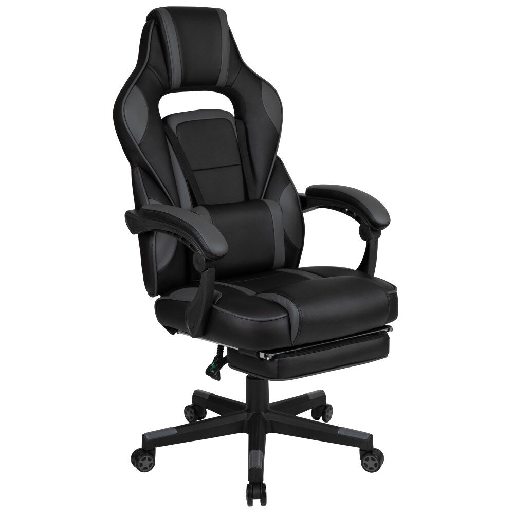 Ergonomic Gaming Chair -Recline Back/Arms, Footrest, Massaging Lumbar