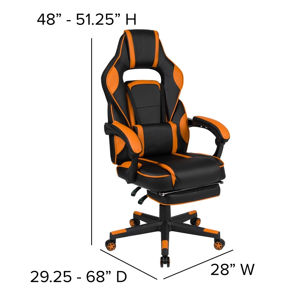 Ergonomic Gaming Chair -Recline Back/Arms, Footrest, Massaging Lumbar