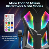 Ergonomic Gaming Chair with RGB LED Lights, Ventilated Fabric Computer Chair with Pocket Spring Cushion and Articulated Armrests