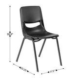 Ergonomic Heavy-Duty Flex Comfort Classroom Stack Chair - 17.5"W x 20.25"D x 32.5"H