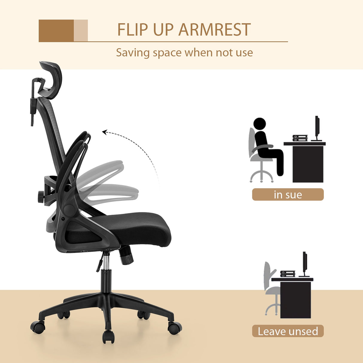 Ergonomic Mesh Office Desk Chair with High Back, 360° Swivel Executive Computer Chair
