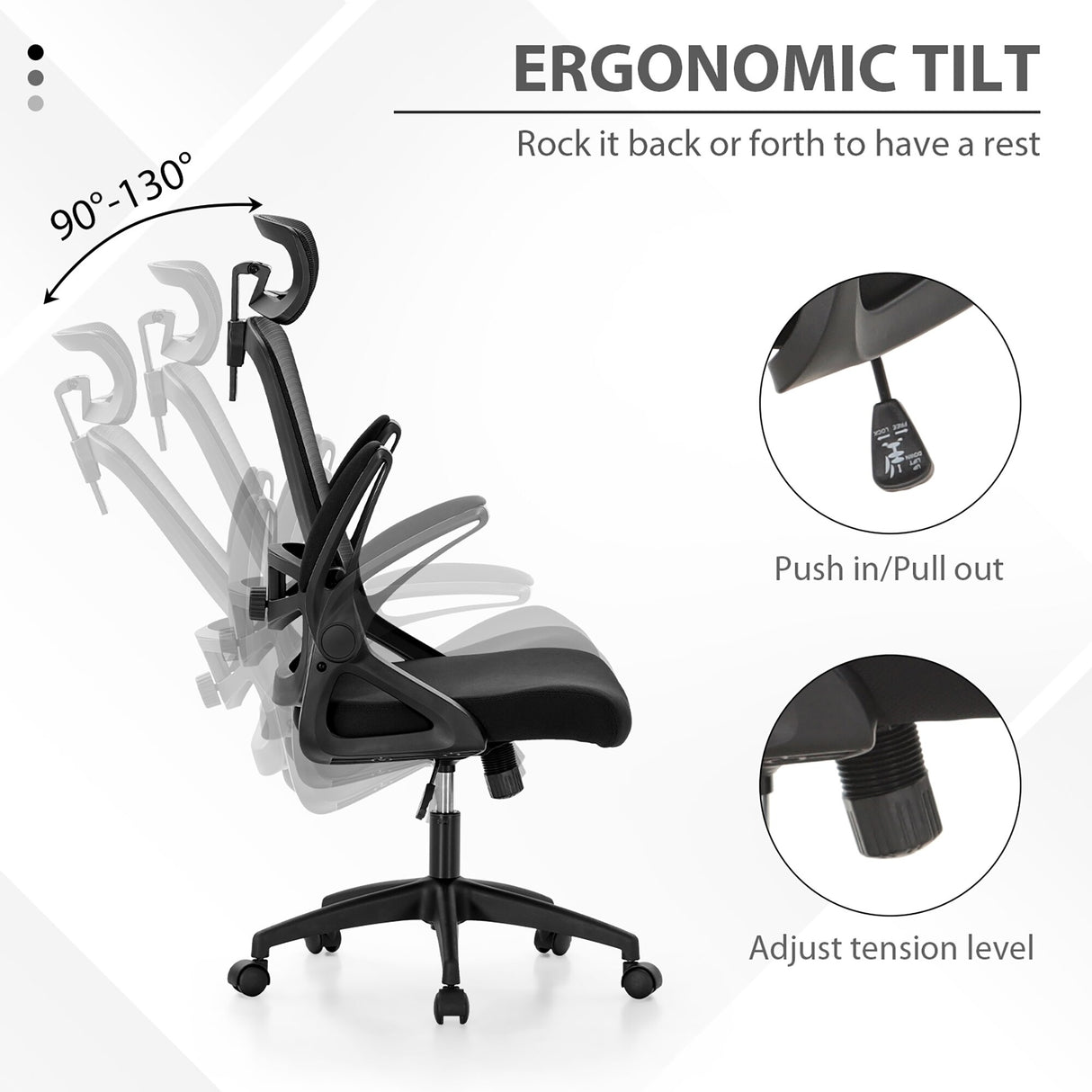 Ergonomic Mesh Office Desk Chair with High Back, 360° Swivel Executive Computer Chair