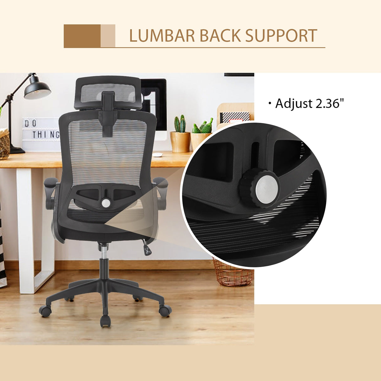 Ergonomic Mesh Office Desk Chair with High Back, 360° Swivel Executive Computer Chair