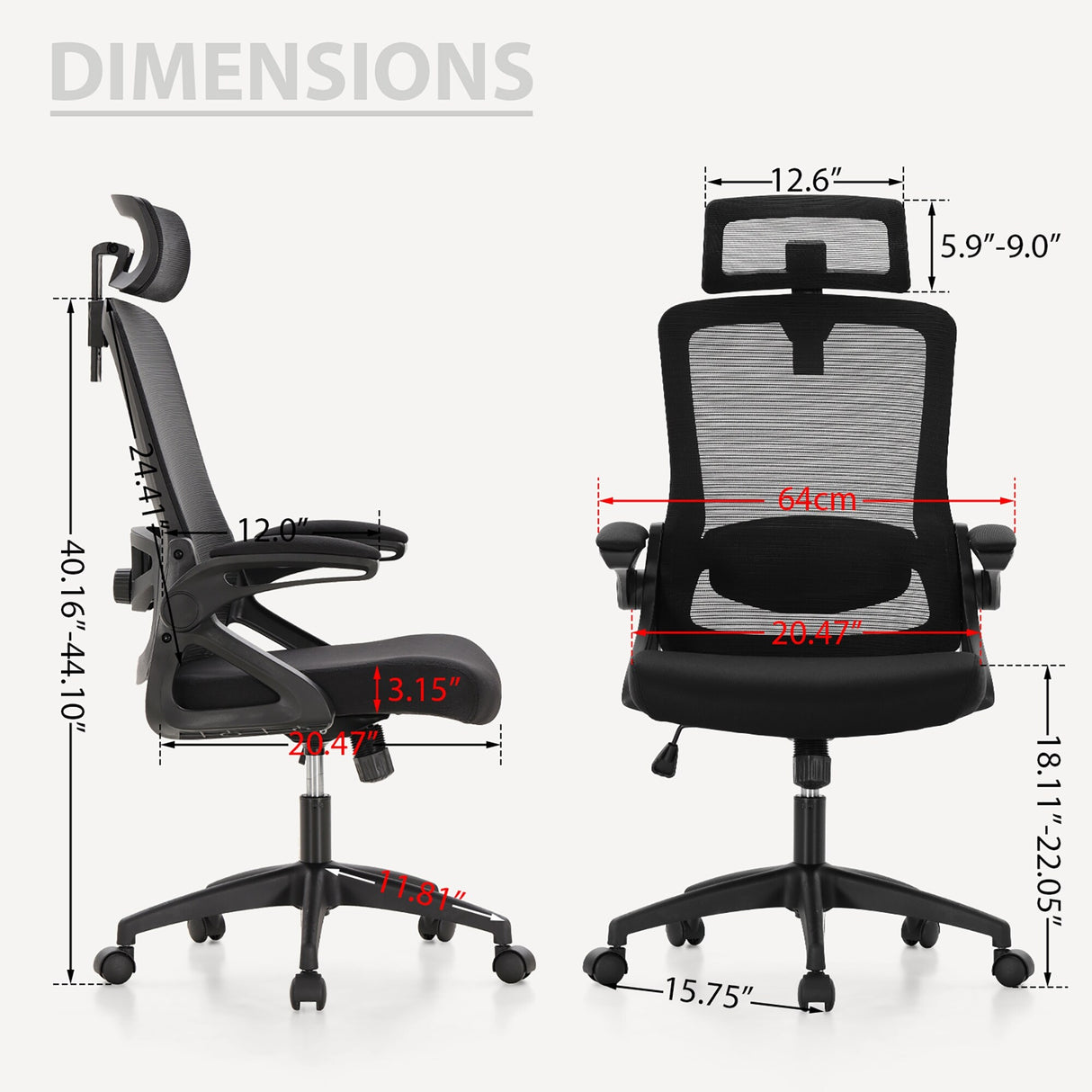 Ergonomic Mesh Office Desk Chair with High Back, 360° Swivel Executive Computer Chair