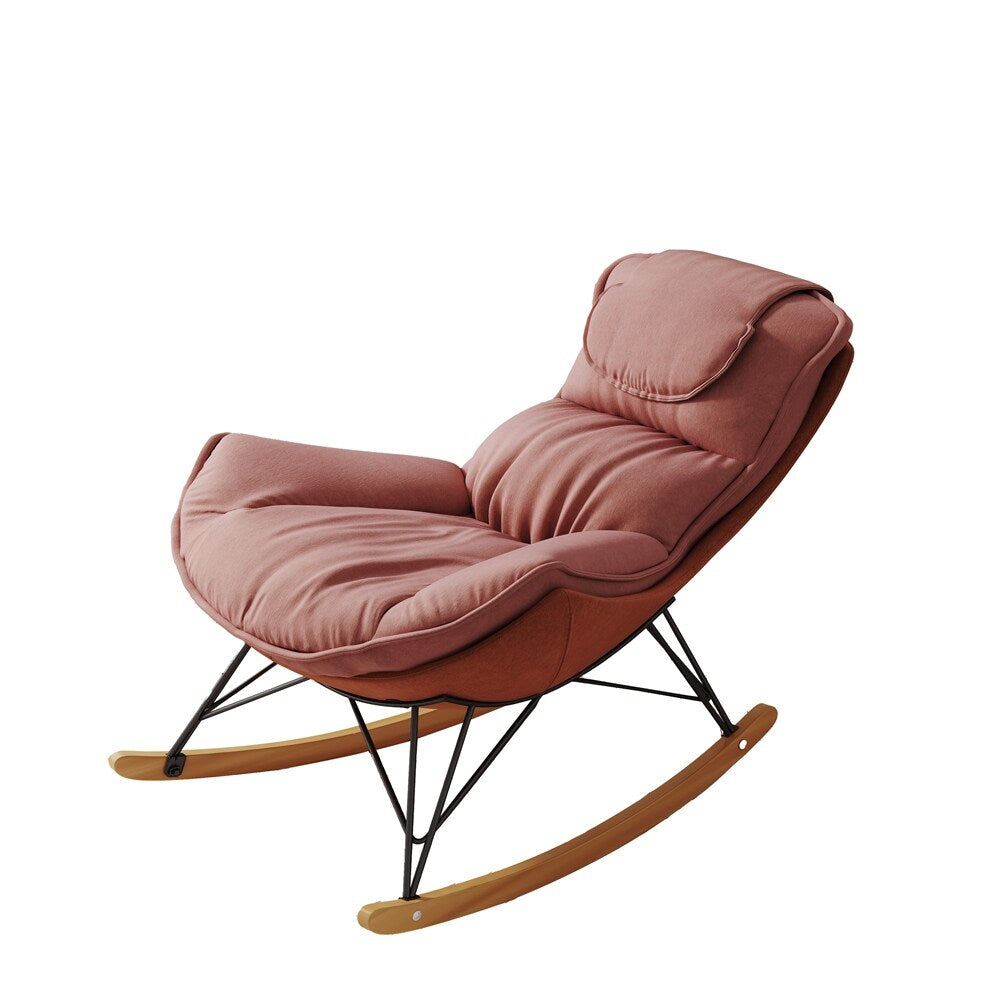 Ergonomic Rocking Chair with Detachable and Washable Seat Cushion