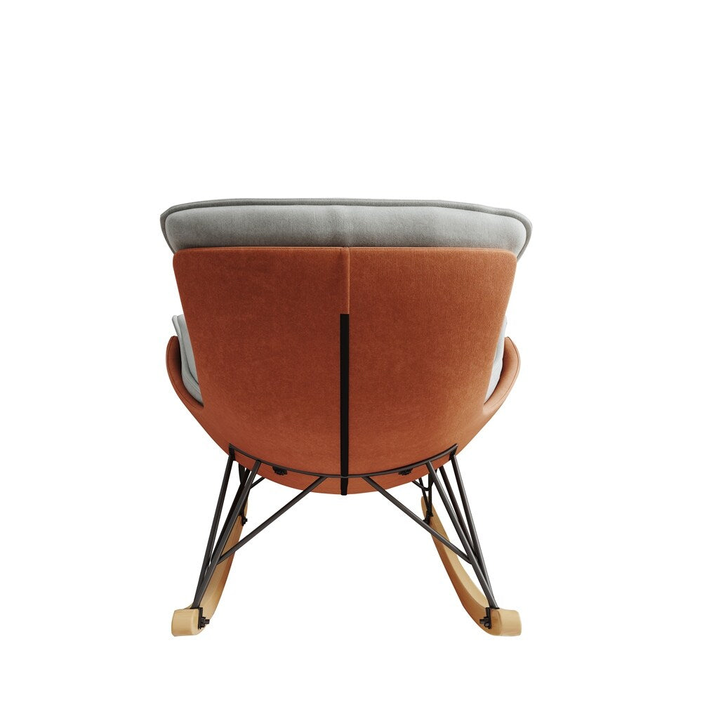 Ergonomic Rocking Chair with Detachable and Washable Seat Cushion