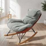 Ergonomic Rocking Chair with Detachable and Washable Seat Cushion