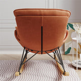 Ergonomic Rocking Chair with Detachable and Washable Seat Cushion