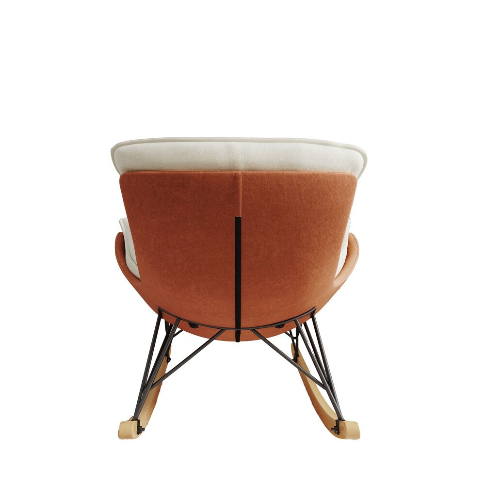 Ergonomic Rocking Chair with Detachable and Washable Seat Cushion
