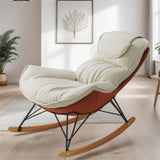 Ergonomic Rocking Chair with Detachable and Washable Seat Cushion