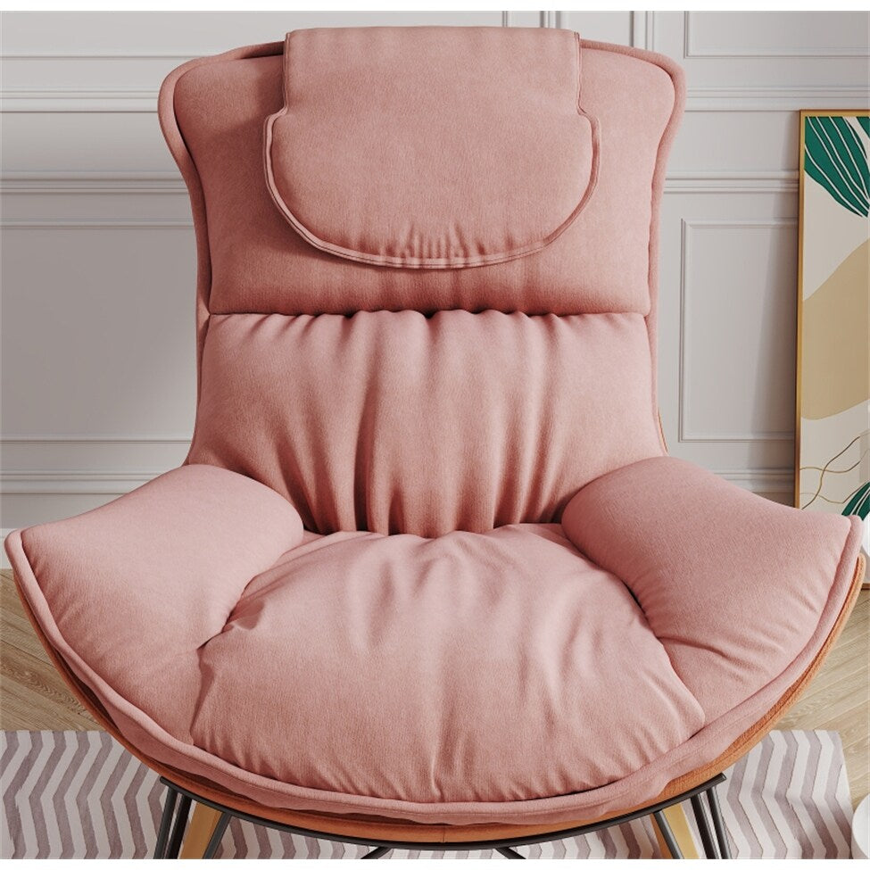 Ergonomic Rocking Chair with Detachable and Washable Seat Cushion